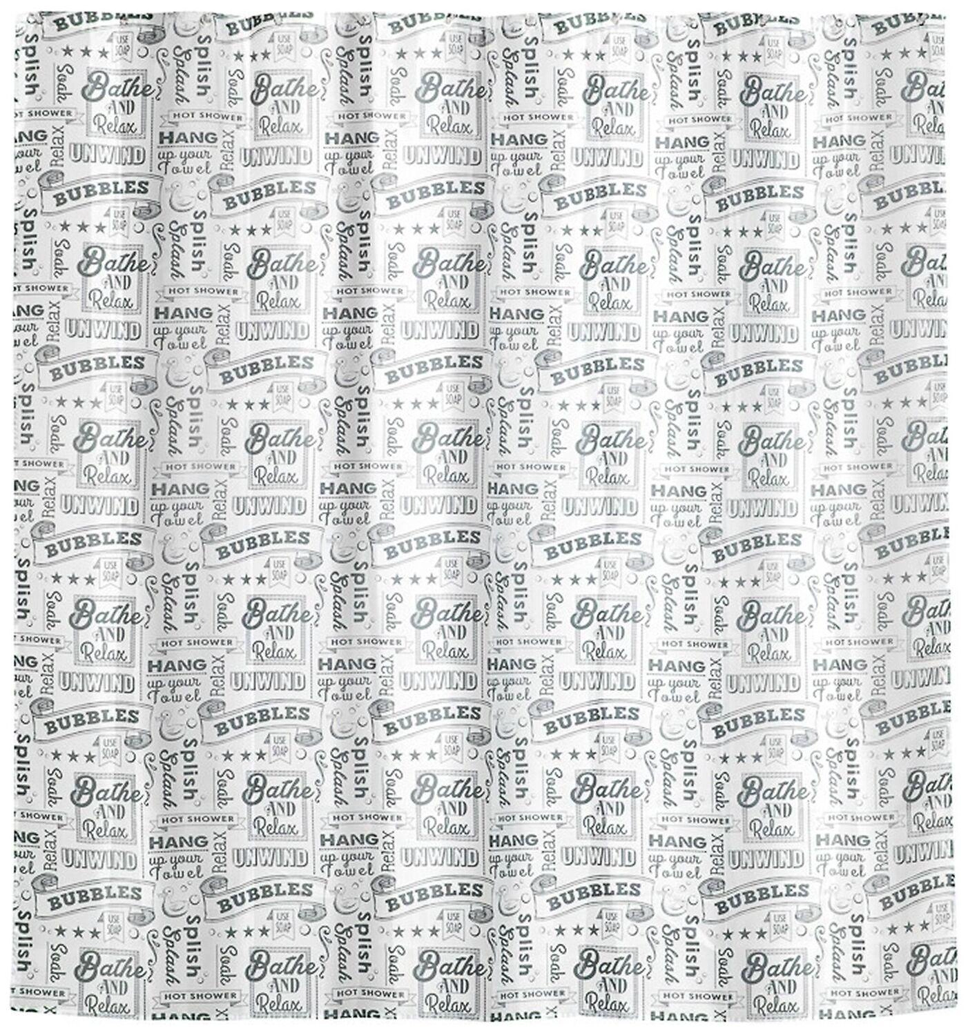 Штора для ванны Verran Rubric 180х180 см серая