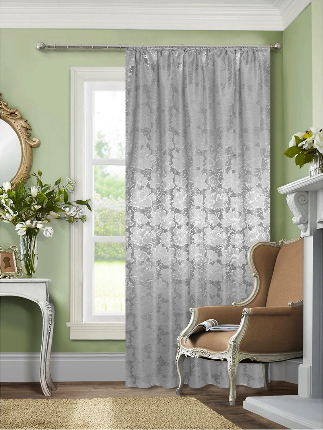 Штора портьерная ERT AND1327-18/150 140х270 см 1 шт серая