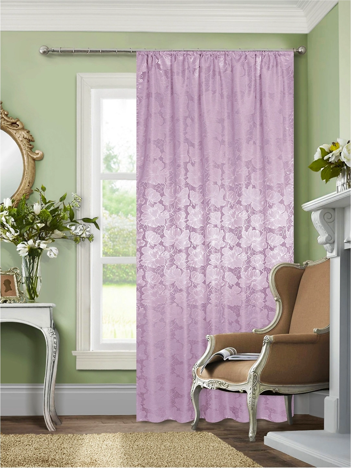 Штора портьерная ERT AND1327-27/150 140х270 см 1 шт сиреневая