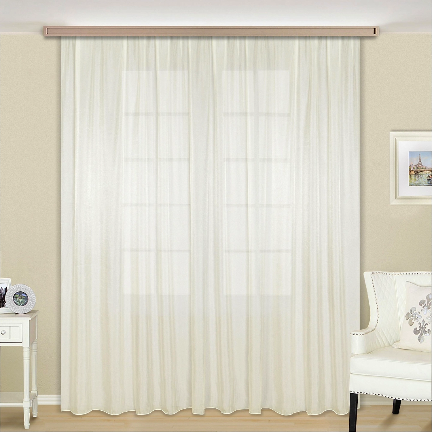 Штора тюлевая ERT MICROVUAL-T005 300х280 см экрю 1 шт