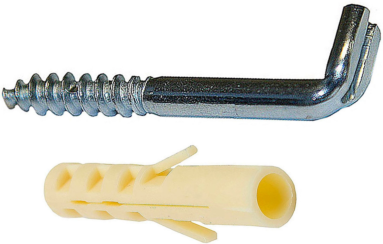 Крюк-шуруп L-образный 6х80  прямой шлиц оцинкованный 2шт