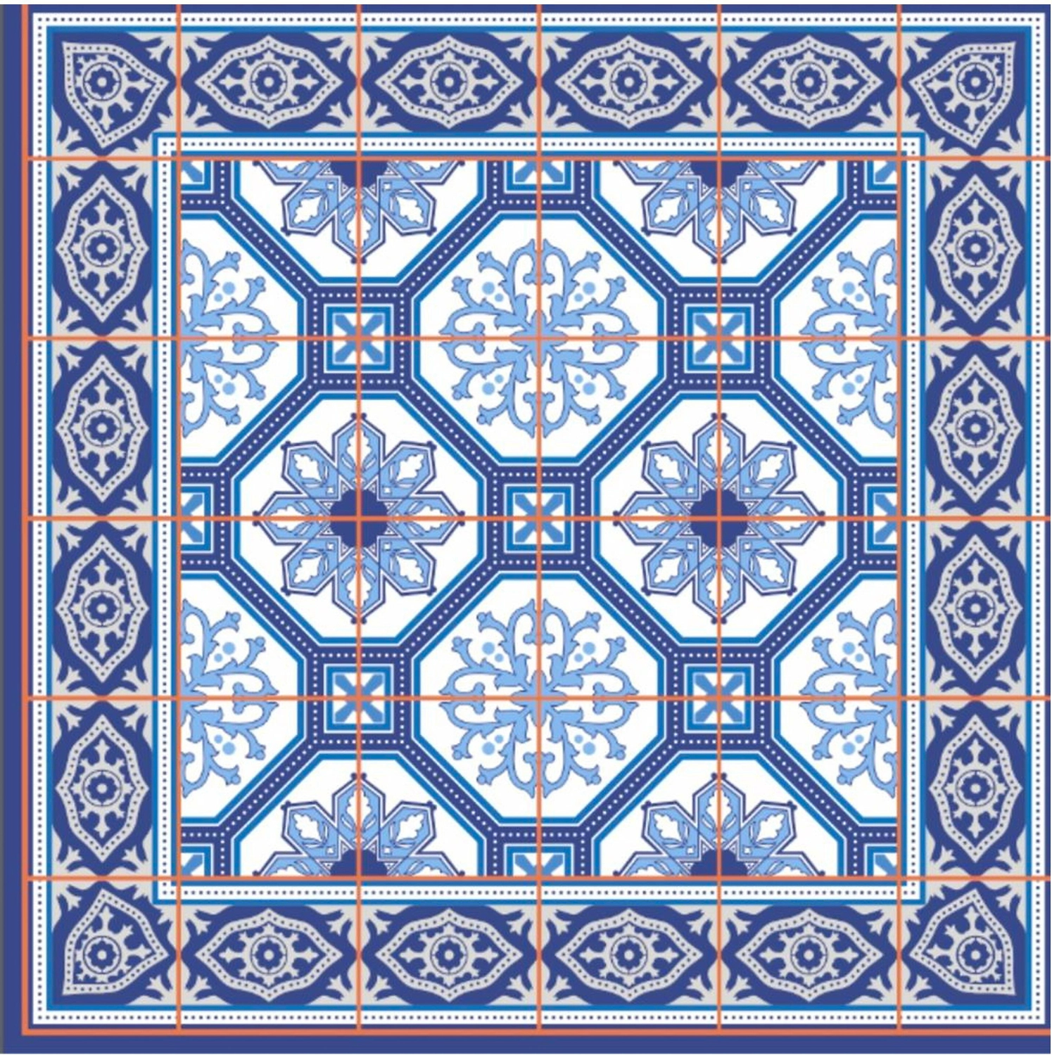 Салфетки одноразовые Азулежу 3-слойные 33x33 см 20 шт