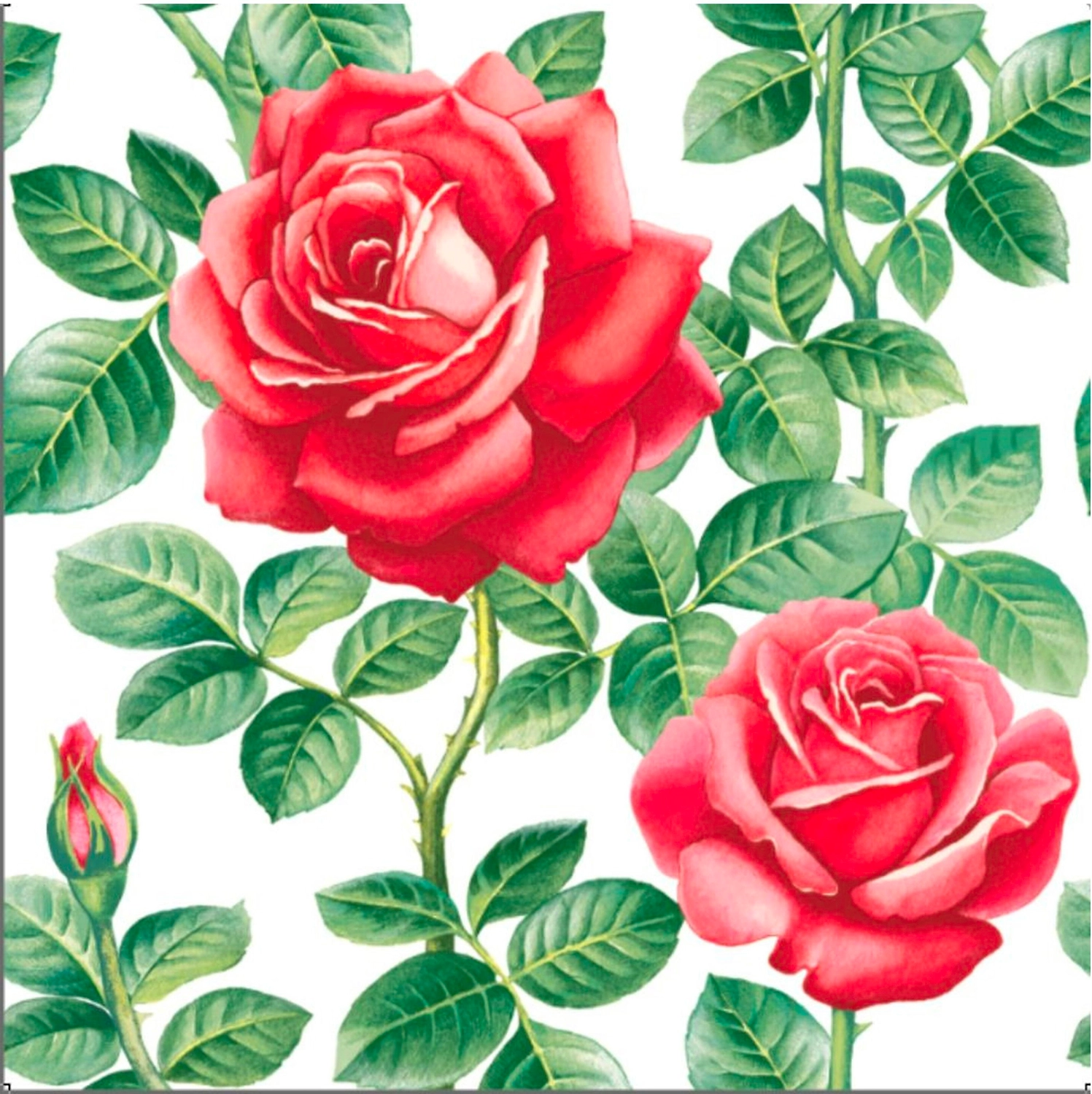 Салфетки одноразовые Английская роза 3-слойные 33x33 20 шт