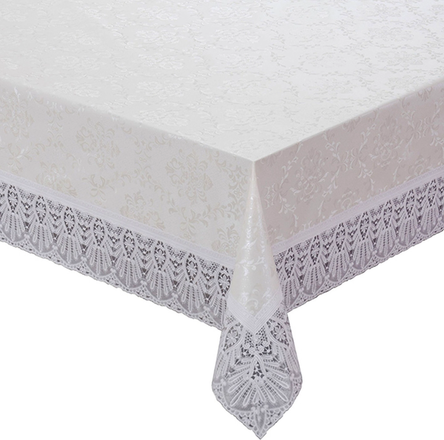 Скатерть MEIWA DAMASK белая ПВХ 132х178 см