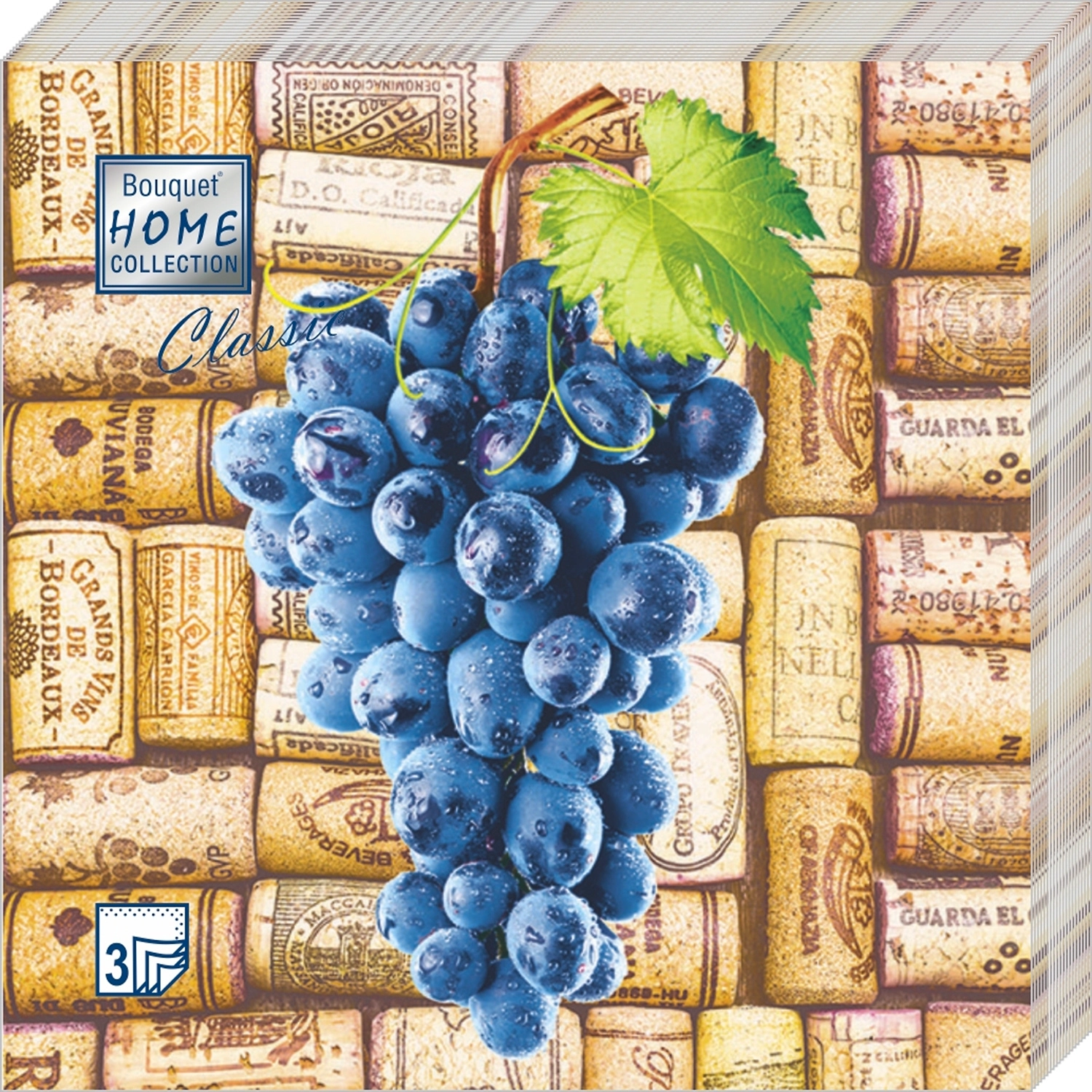 Салфетки бумажные Виноград 3х20шт