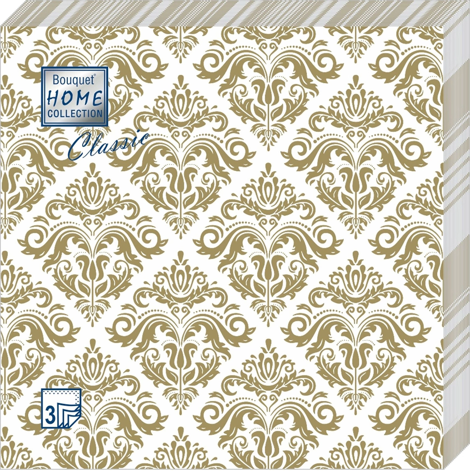 Салфетки Золотой орнамент бумажные 16,5x16,5 см