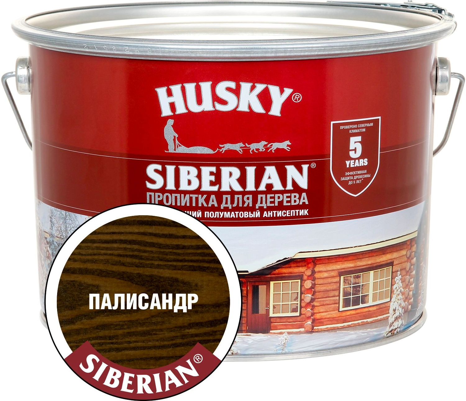Антисептик HUSKY Siberian палисандр 9 л полуматовый