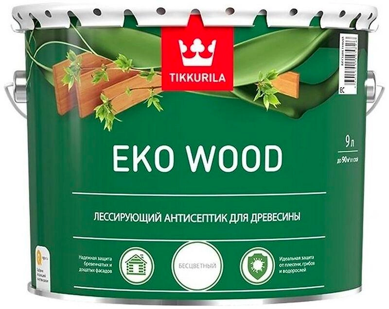 Антисептик лессирующий Tikkurila Eko Wood тик 9 л