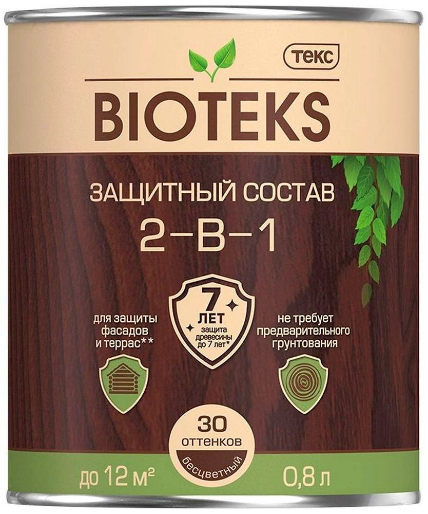 Защитный состав лессирующий ТЕКС BIOTEKS Палисандр 0,8 л