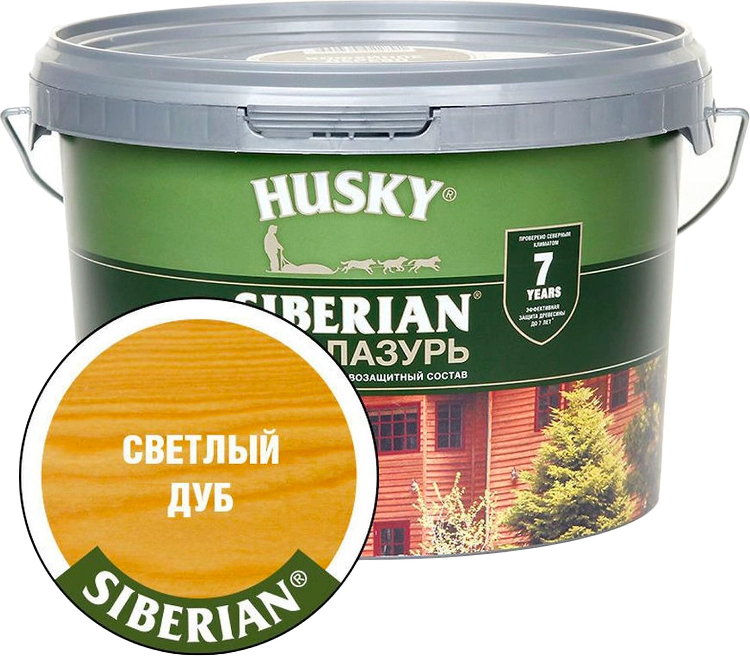 Лазурь HUSKY Siberian 2,5 л полуматовая светлый дуб
