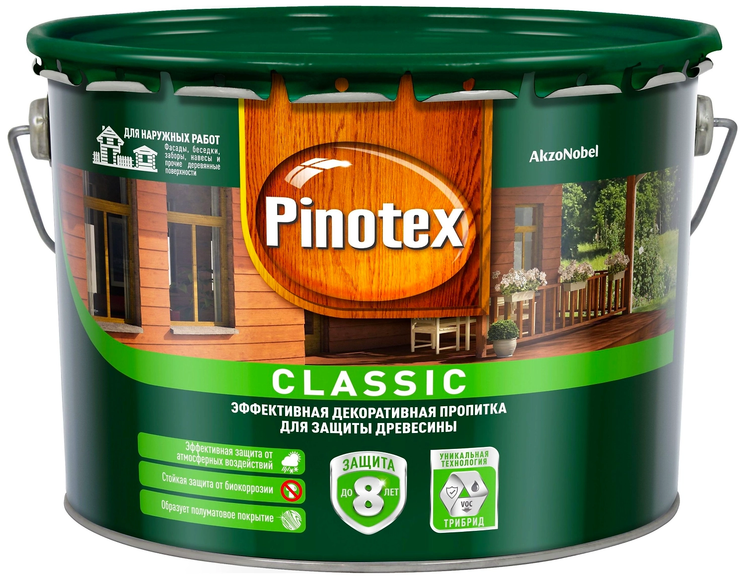 Антисептик Pinotex Classic полуматовый палисандр 9 л