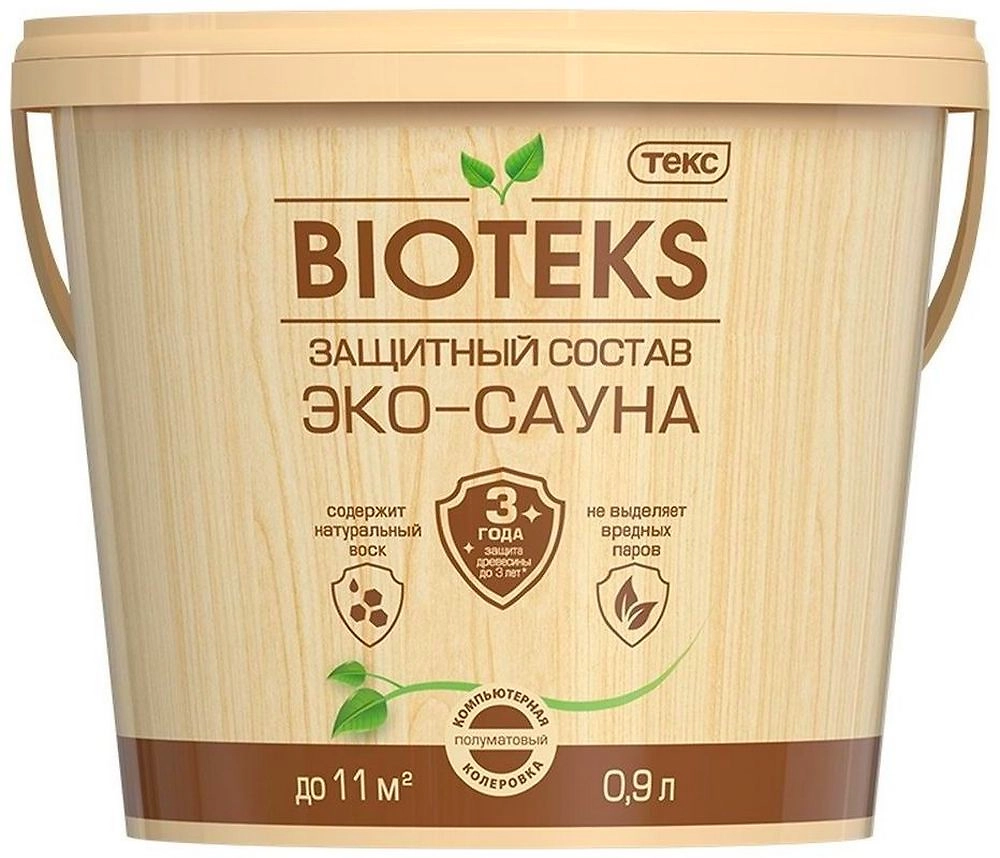 Защитный состав ТЕКС BIOTEKS Эко-сауна 0,9 л полуматовый