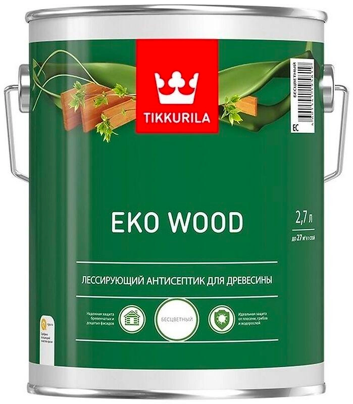 Антисептик лессирующий Tikkurila Eko Wood орегон 2,7 л