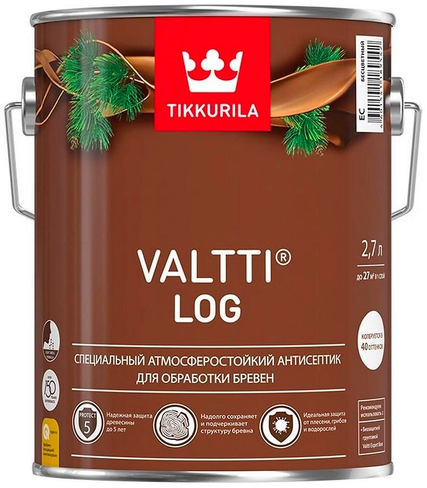 Антисептик Tikkurila Valtti Log палисандр 2,7 л