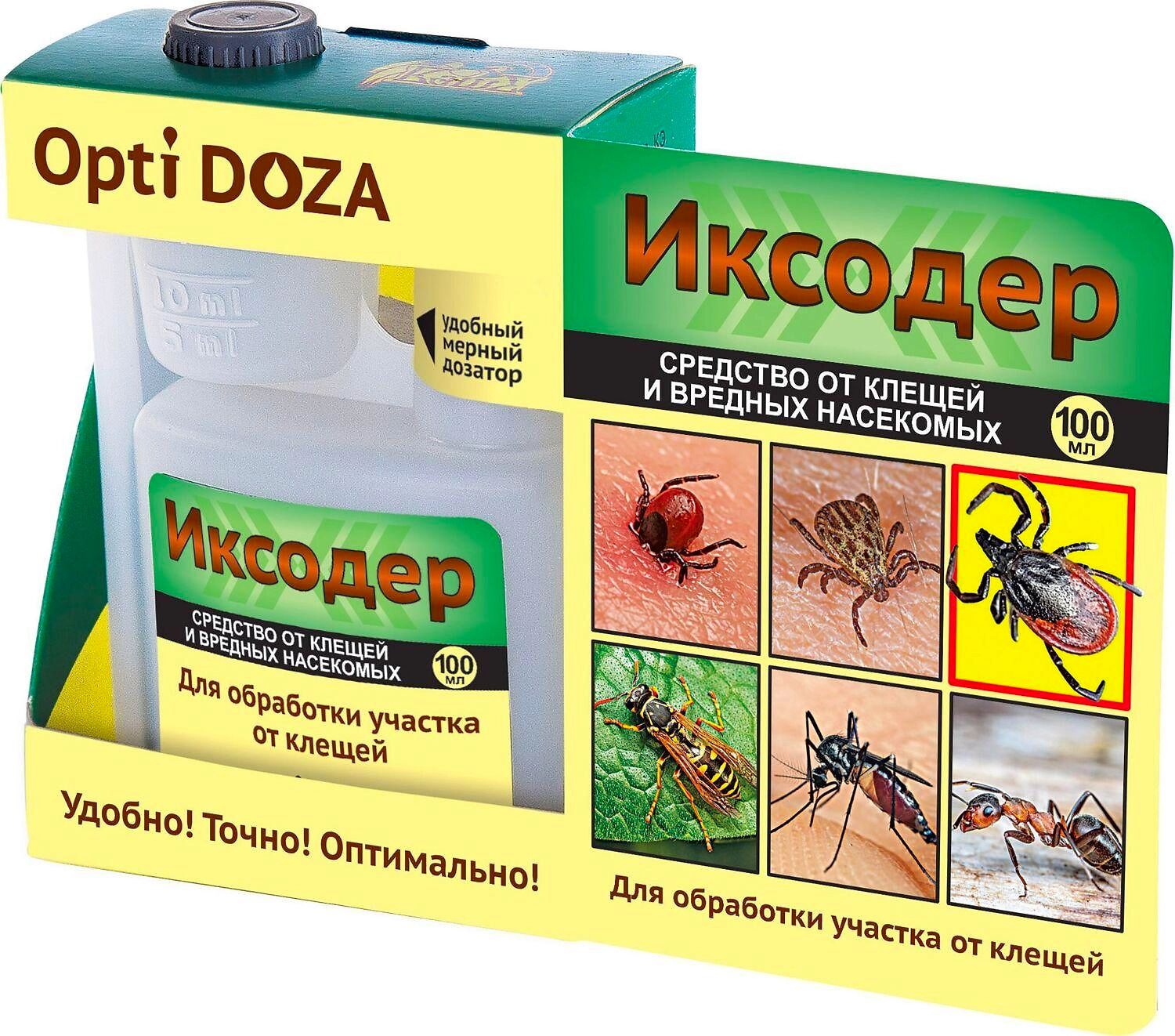 Средство защитное от клещей Ваше хозяйство ИКСОДЕР Opti DOZA 100 мл