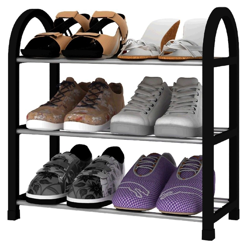 Полка для обуви пластик 48x64x19 см черная 