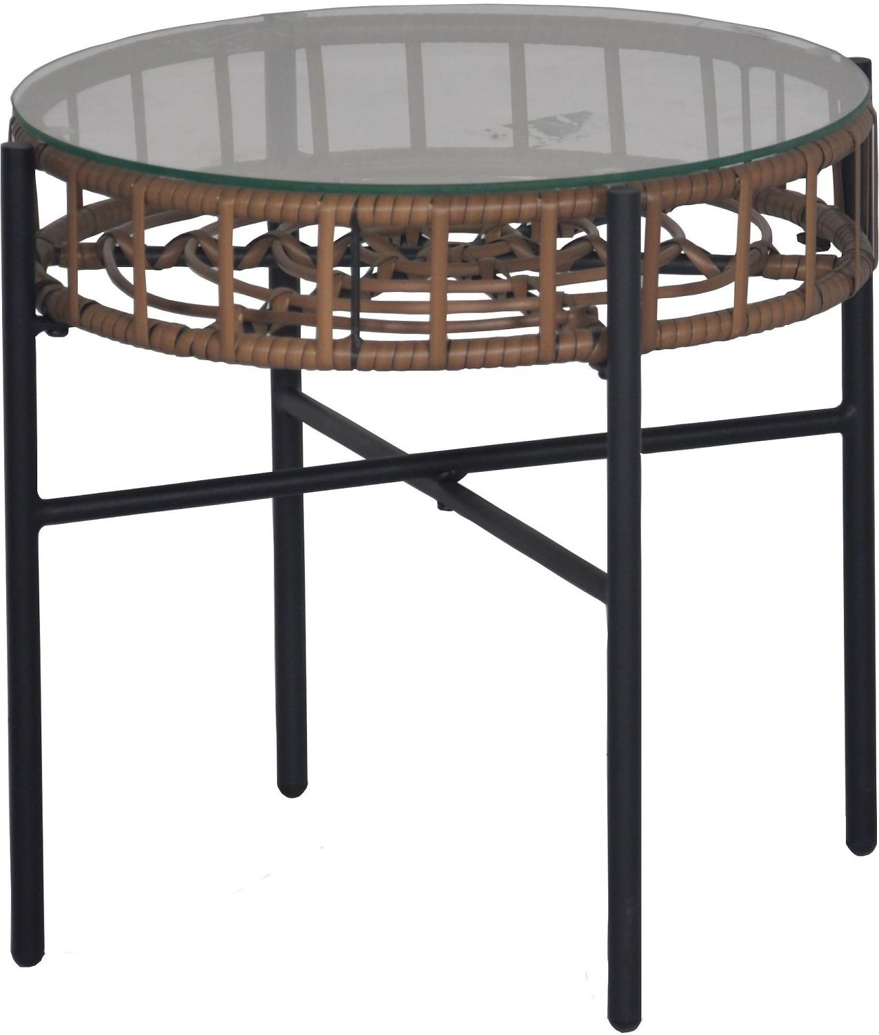 Стол Palhoca стеклянный коричневый 46x42 см