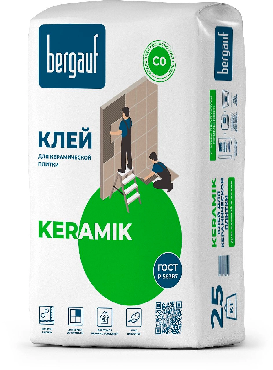 Плиточный клей цементный Bergauf Keramik 25 кг