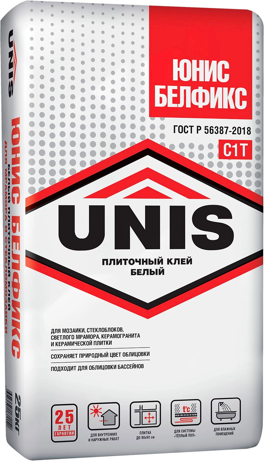 Плиточный клей цементный UNIS Белфикс 25 кг