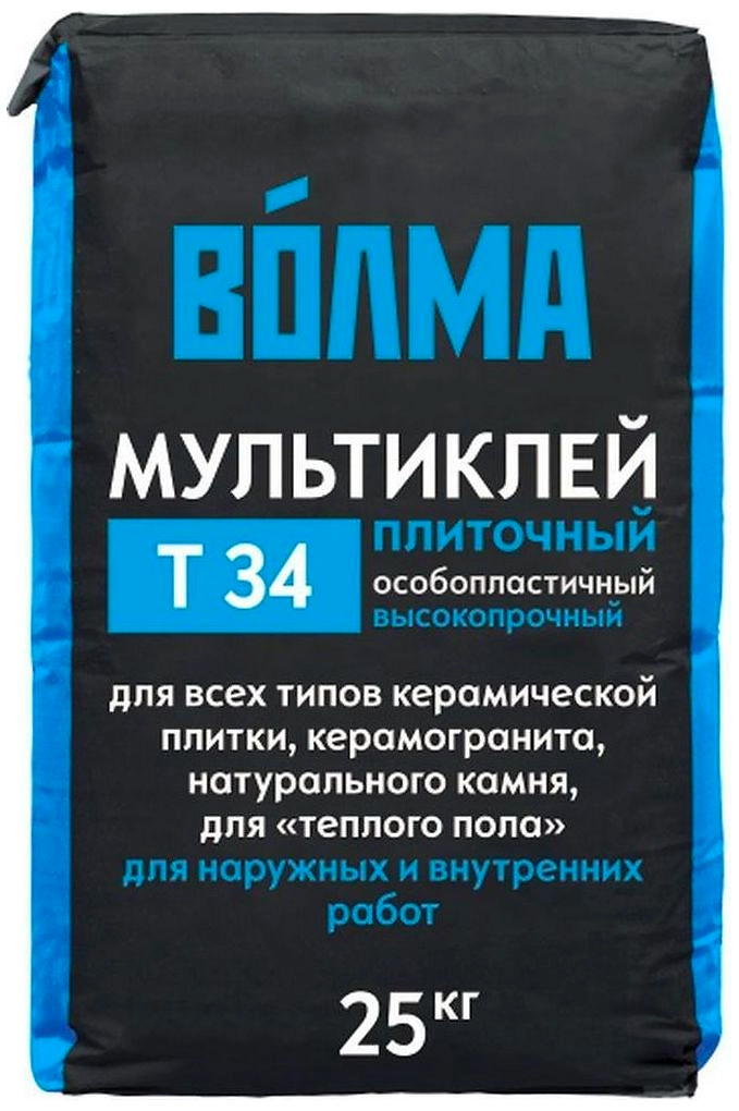 Плиточный клей цементный Волма Мультиклей Т34 25 кг
