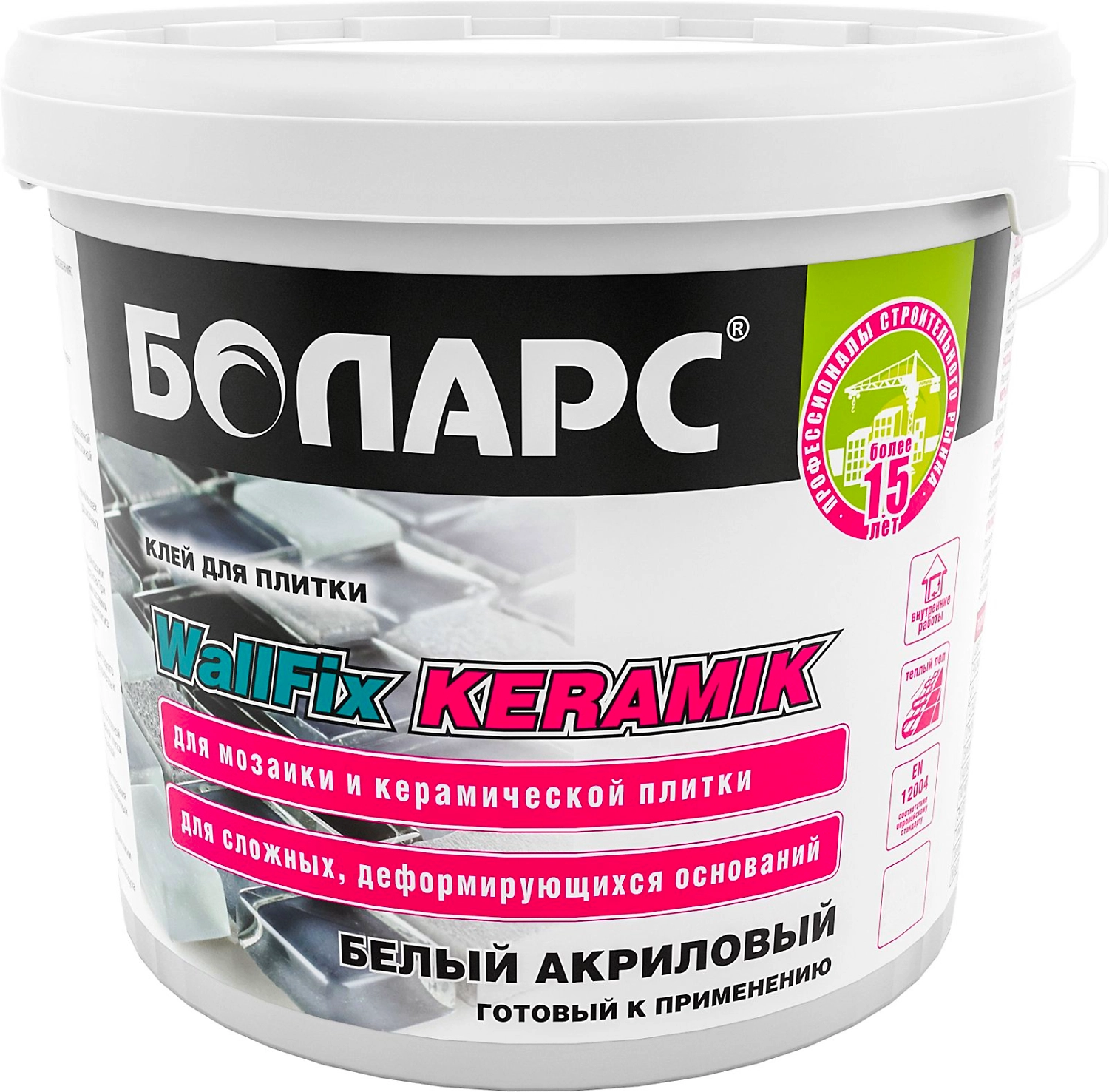 Плиточный клей акриловый БОЛАРС Wallfix 6 кг