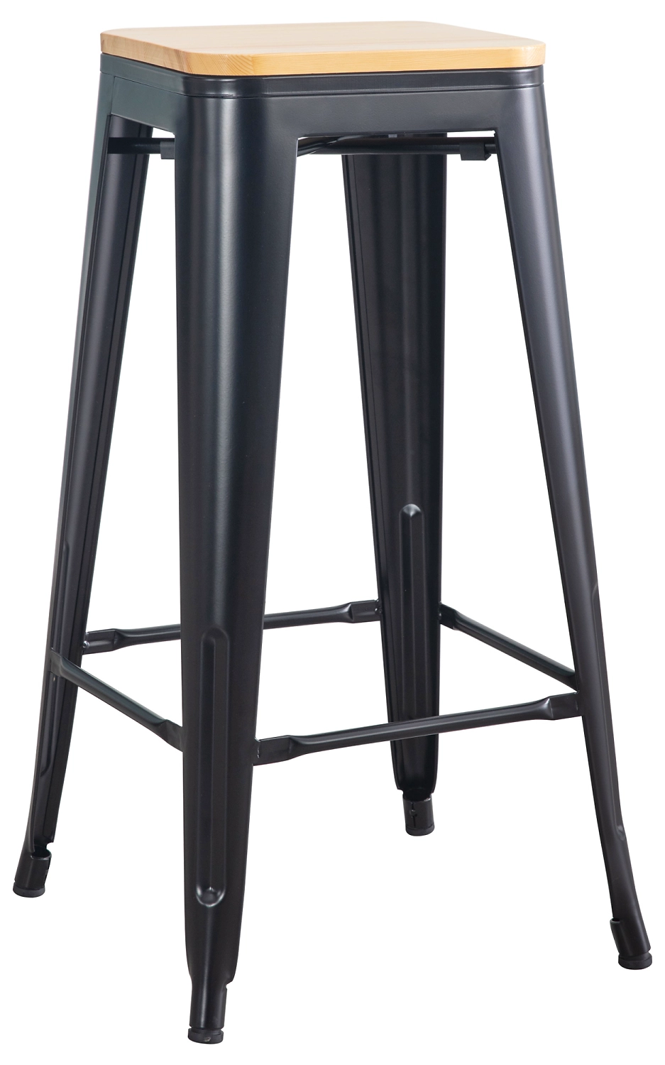 Табурет барный 227075 металл, дерево черный 42x42x76 см