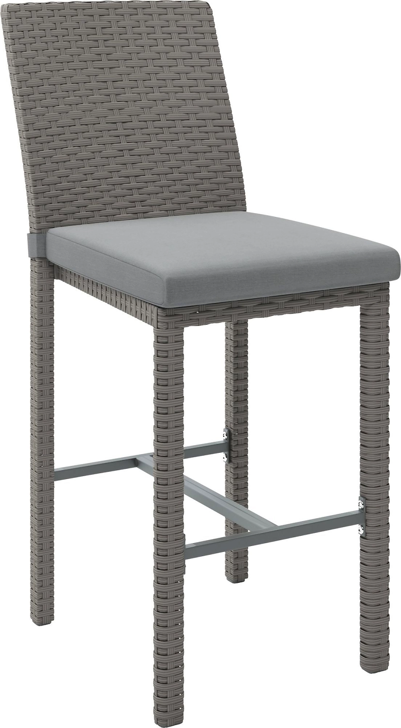 Стул барный Geelong искусственный ротанг серый