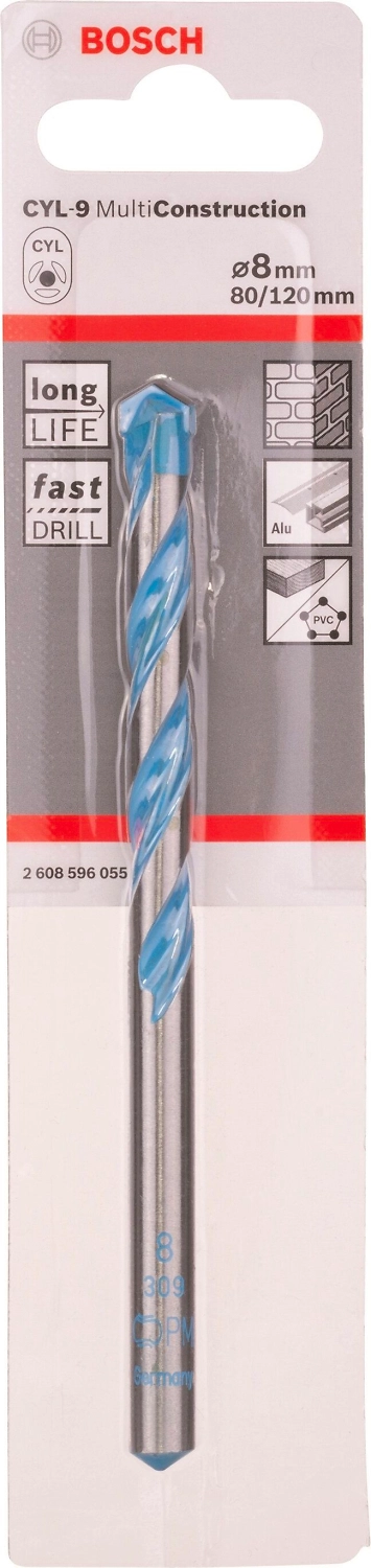 Сверло универсальное BOSCH CYL-9 8 мм 80 мм