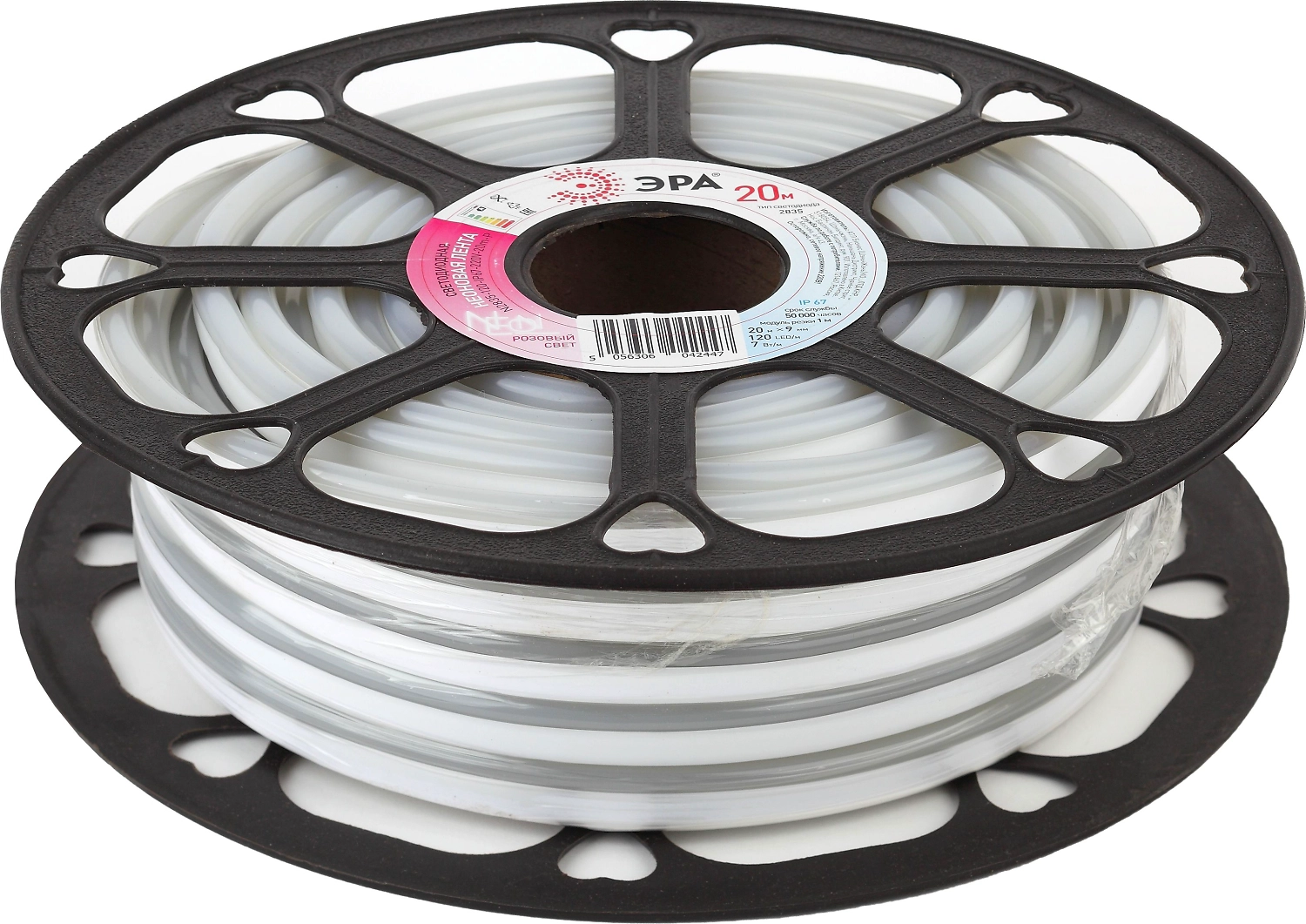 Светодиодная лента ЭРА N2835-120-IP67-220V-20m-P 120 шт IP67 220В розовый 20 м