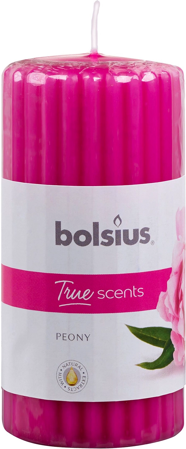 Свеча классическая Bolsius пион 12x5,8 см розовая