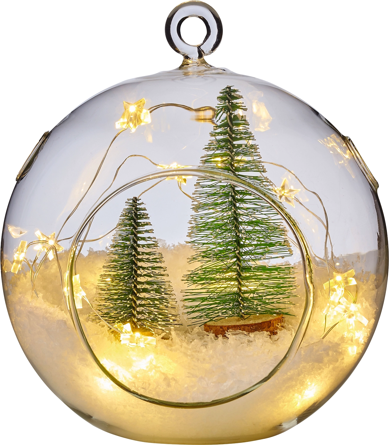Световая фигура Шар с елкой 20 LED 15 см теплый белый