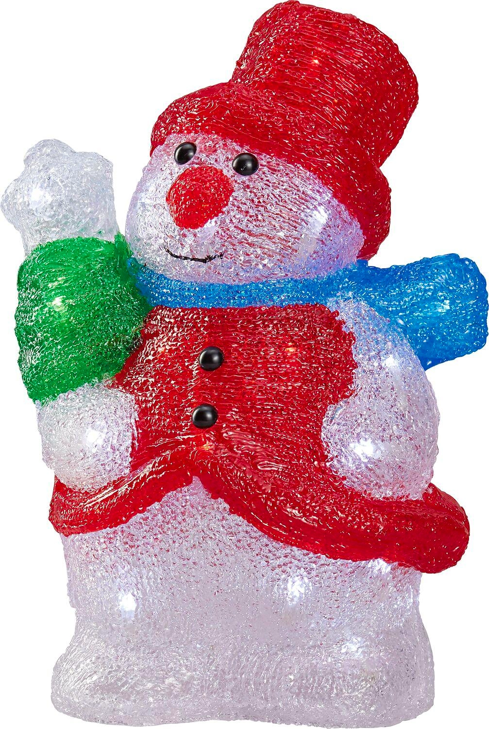 Световая фигура Снеговик 32 LED IP44 31 см холодный белый