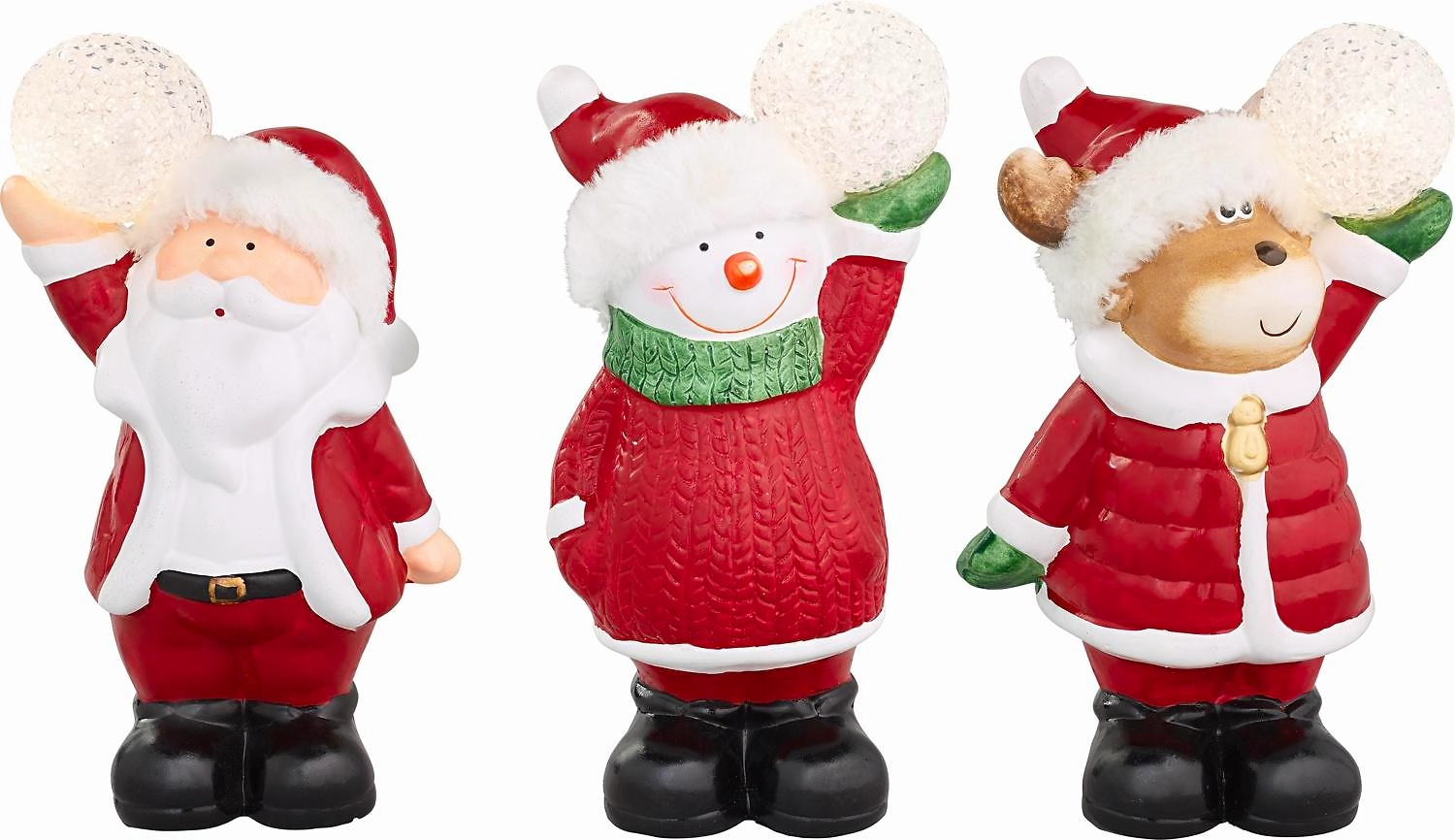 Световая фигура Мишка/Снеговик/Дед Мороз 1 LED 22 см теплый белый в ассортименте