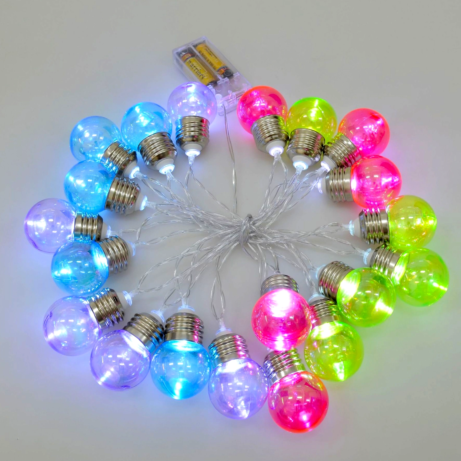 Гирлянда садовая пластиковая Лампы Разноцветные 10 LED