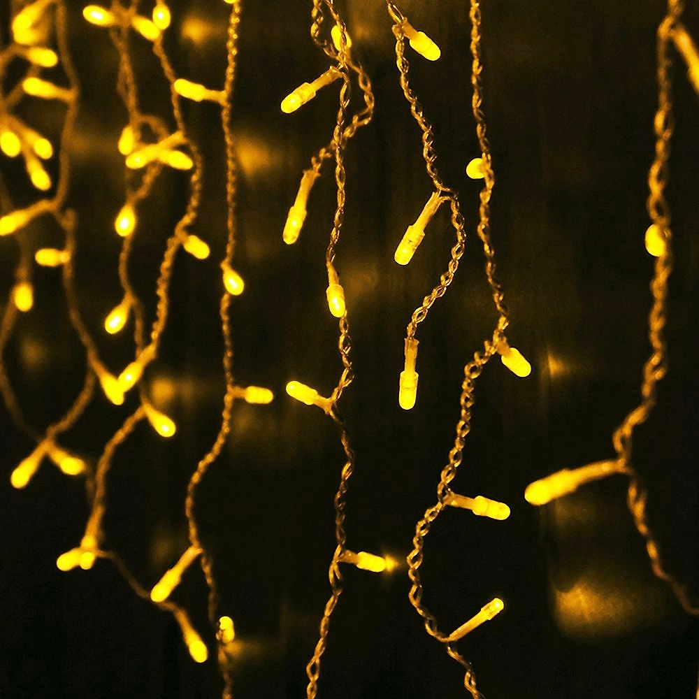 Гирлянда бахрома SH LIGHTS 100 LED теплый белый 2 м х0,5 м