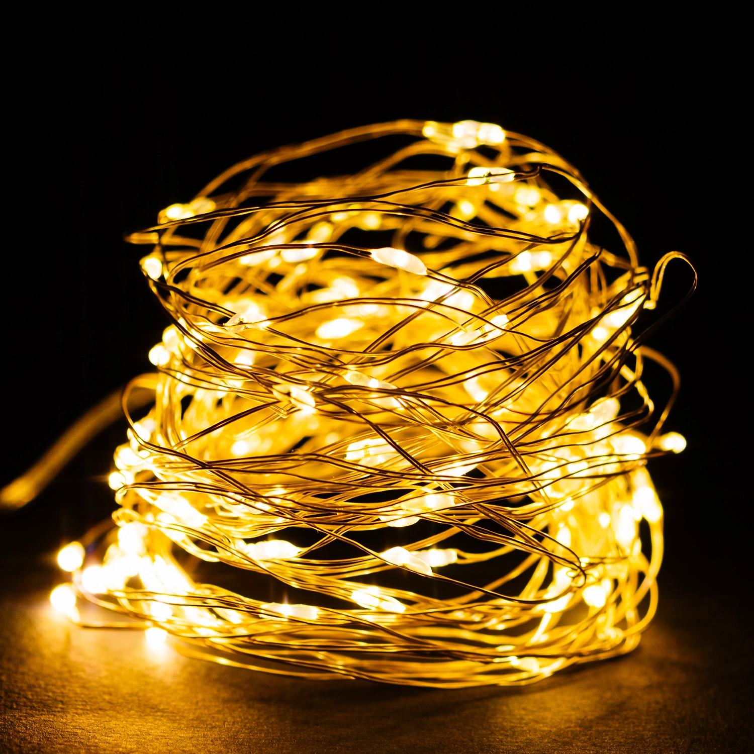 Гирлянда нить Glos 100 LED теплый белый 10 м