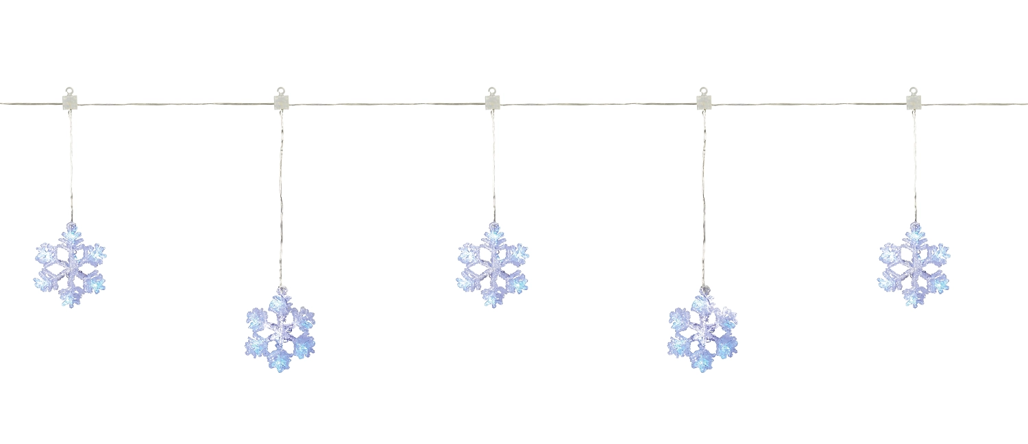 Гирлянда внутренняя Снежинки LED синий 5 м