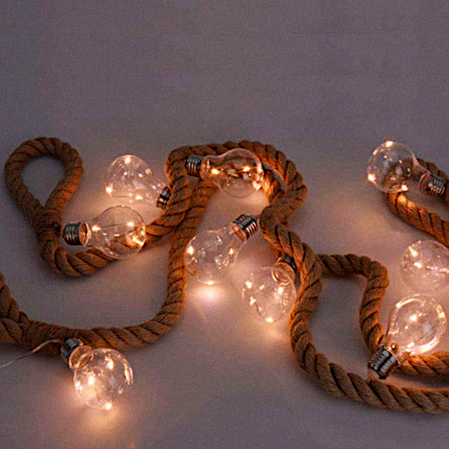 Гирлянда Лампочки на канате 10 LED 120 см теплый белый свет