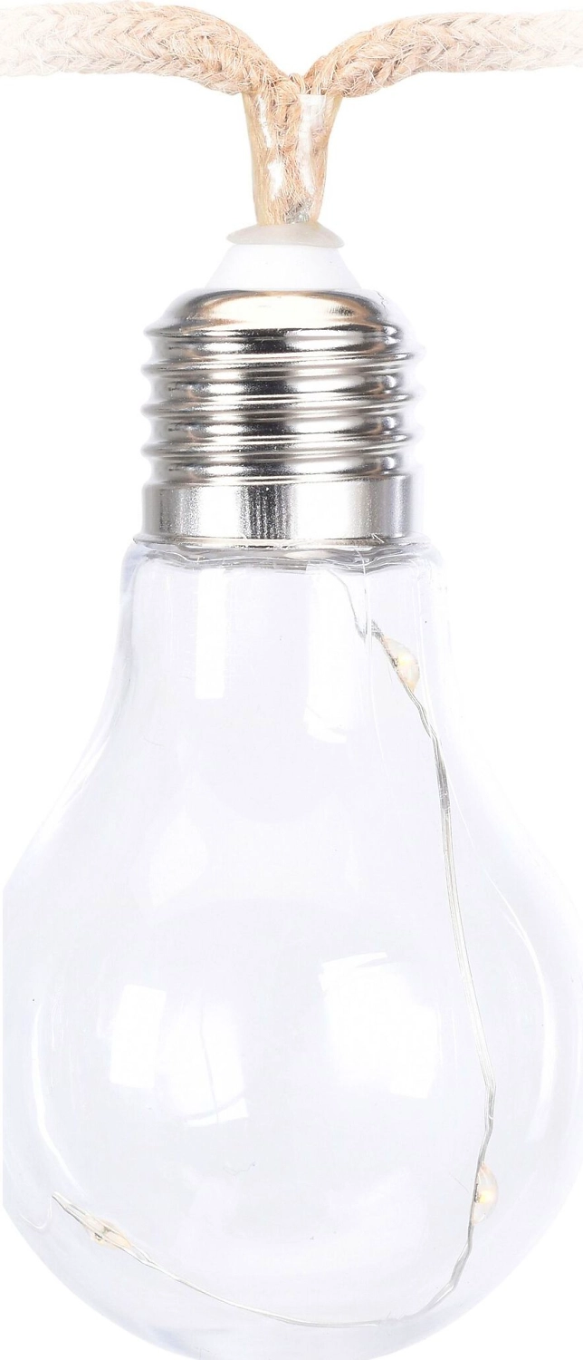 Гирлянда Лампочки на веревке 10 LED теплый белый свет