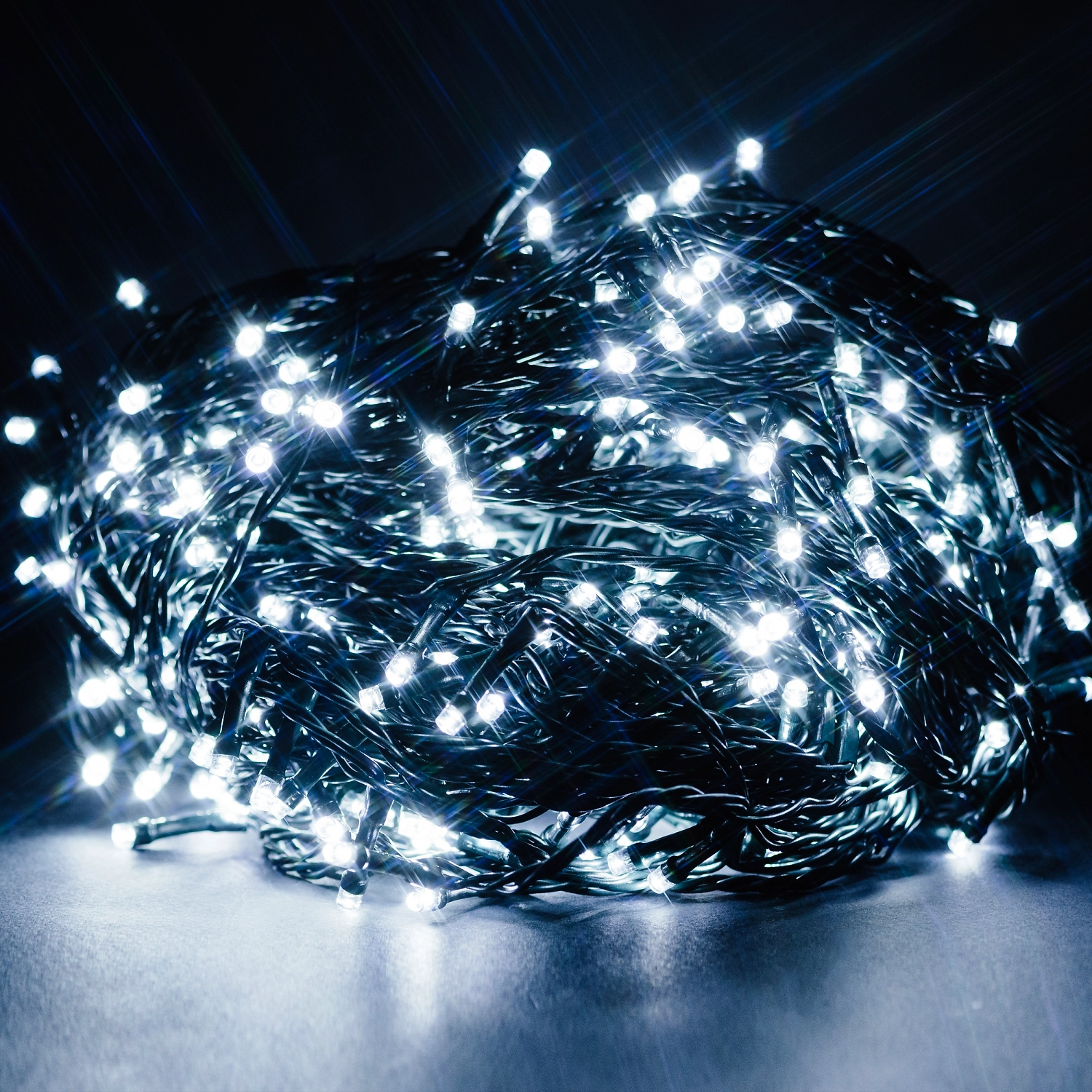 Гирлянда Мишура 140 LED холодная белая 16,1 м