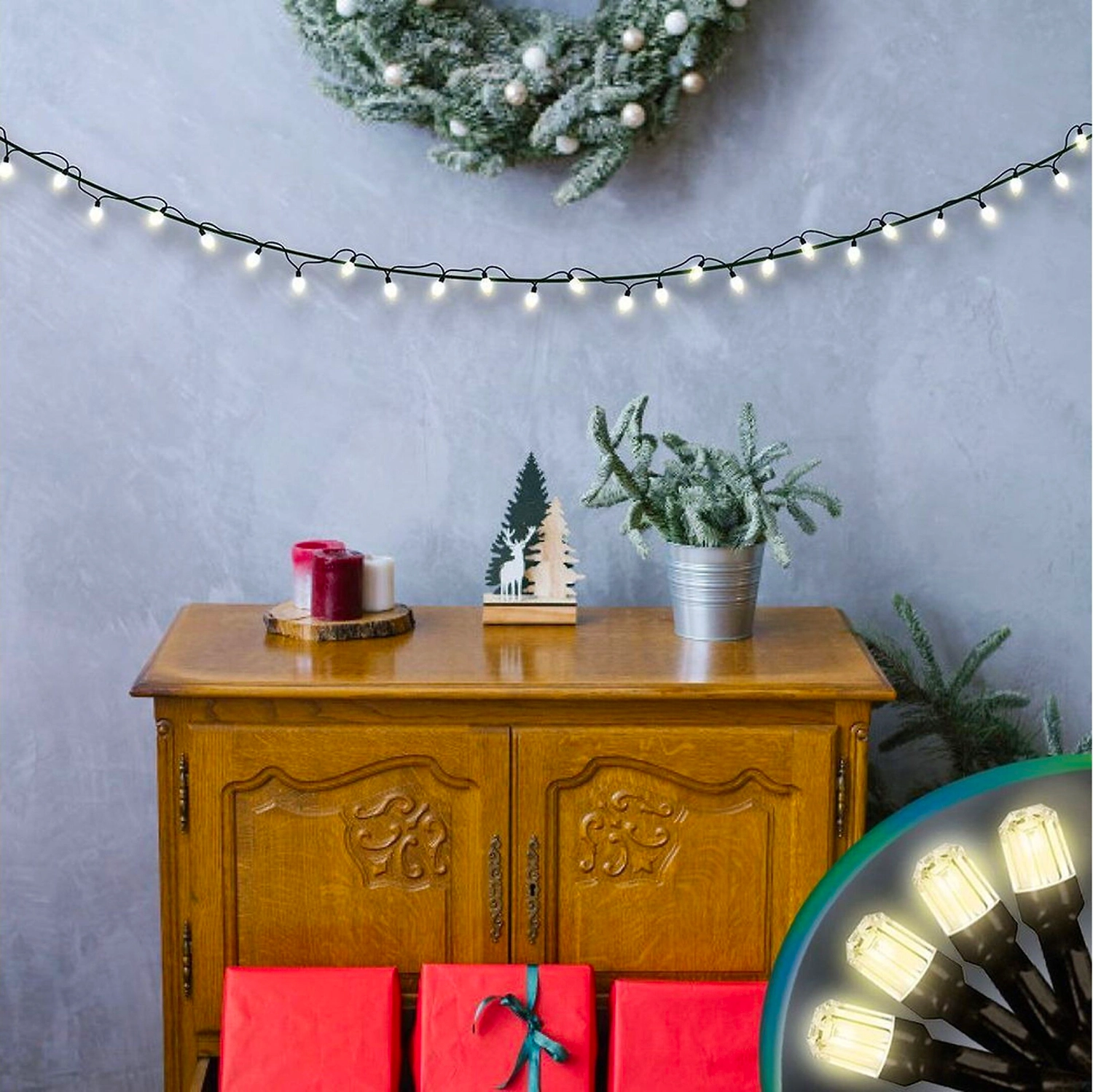 Гирлянда нить SYSTEM IN 120 LED теплый белый 6 м