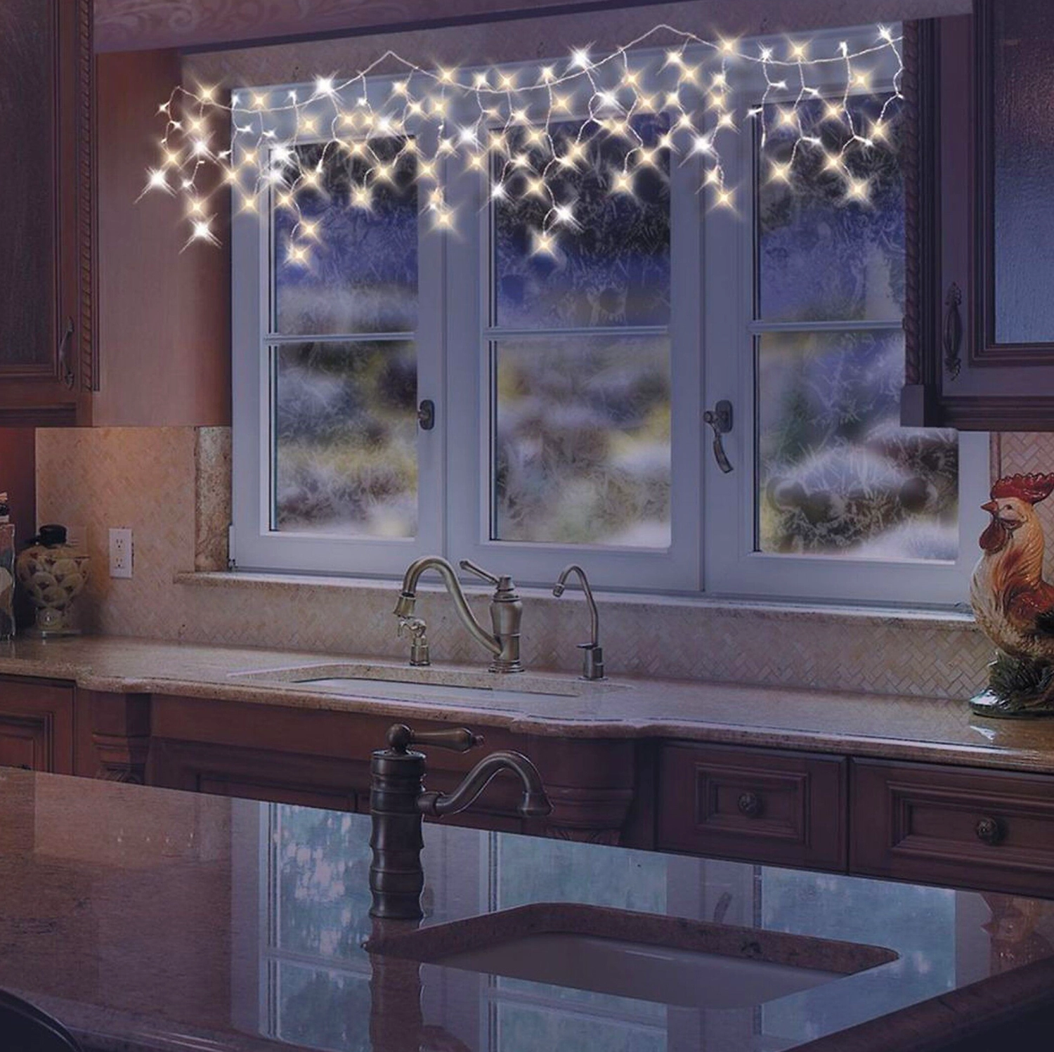 Гирлянда занавес Glos 100 LED теплый и холодный белый 2 м