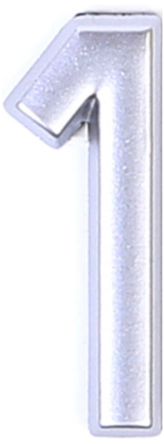 Цифра "1" самоклеящаяся Larvij 40х32 мм пластик серебро