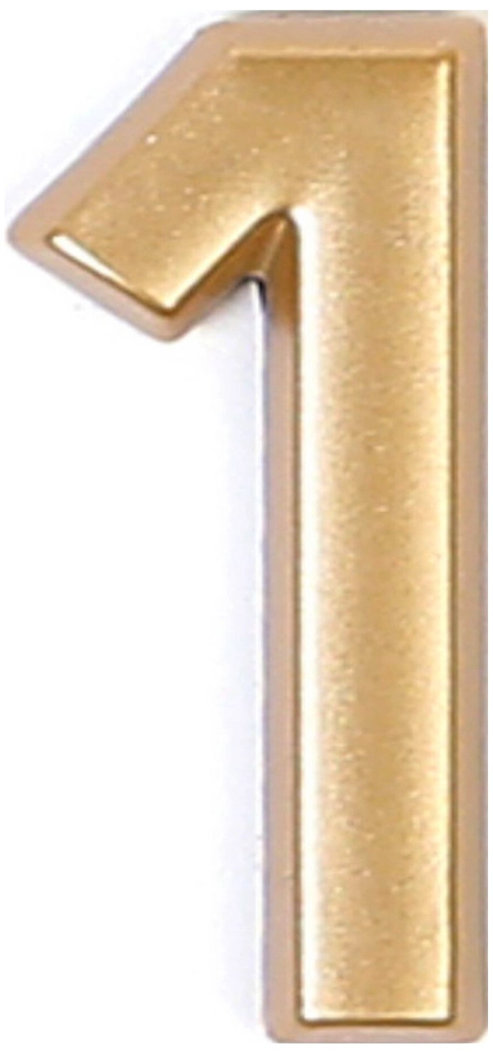 Цифра "1" самоклеящаяся Larvij 40х32 мм пластик золото