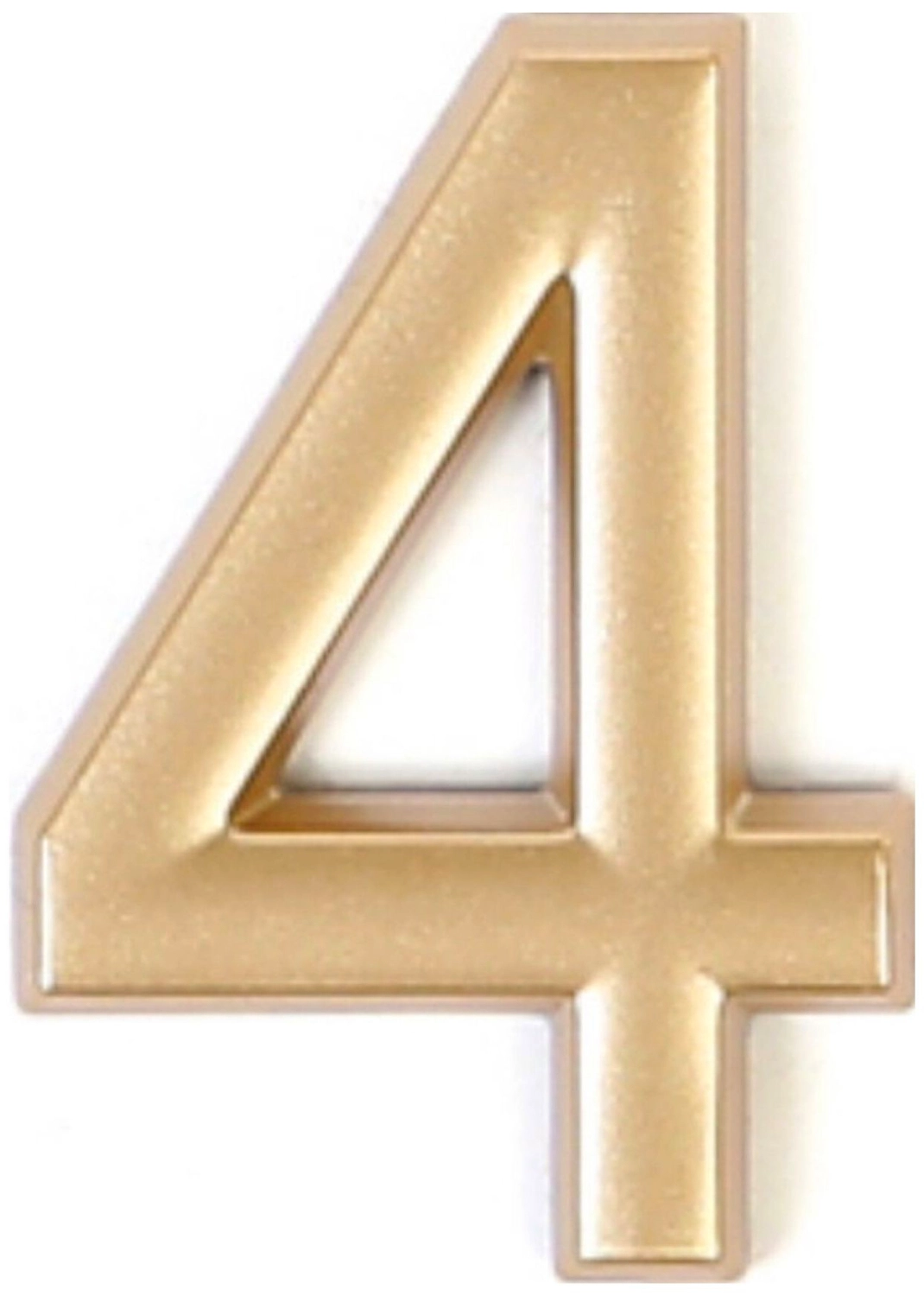 Цифра "4" самоклеящаяся Larvij 40х32 мм пластик золото