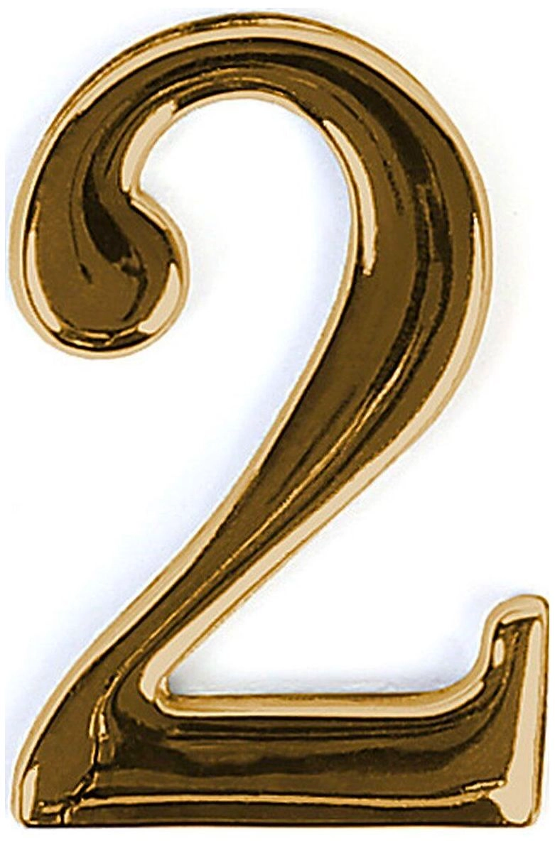 Цифра "2" самоклеящаяся Larvij 45х30 мм цинк золото