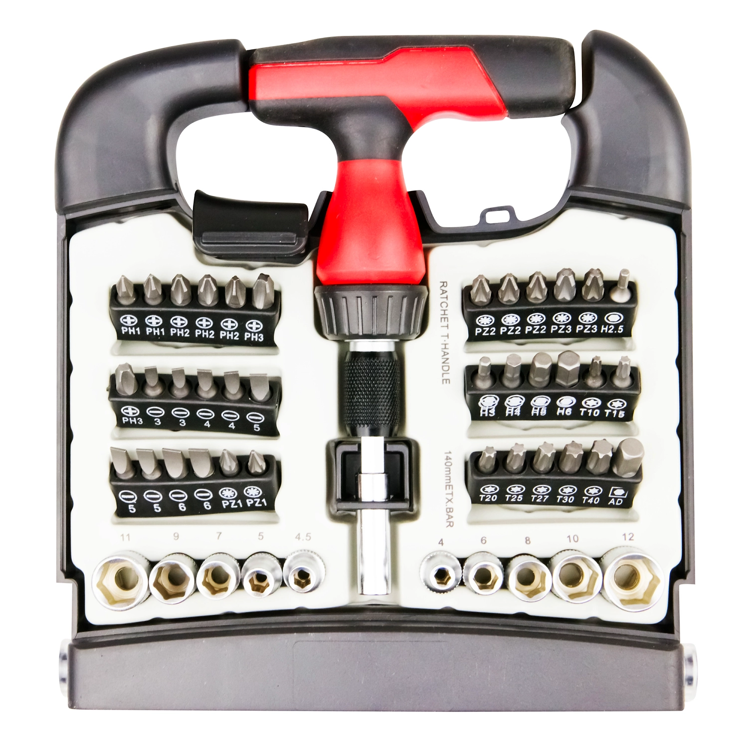 Набор торцевых головок и бит 48 шт