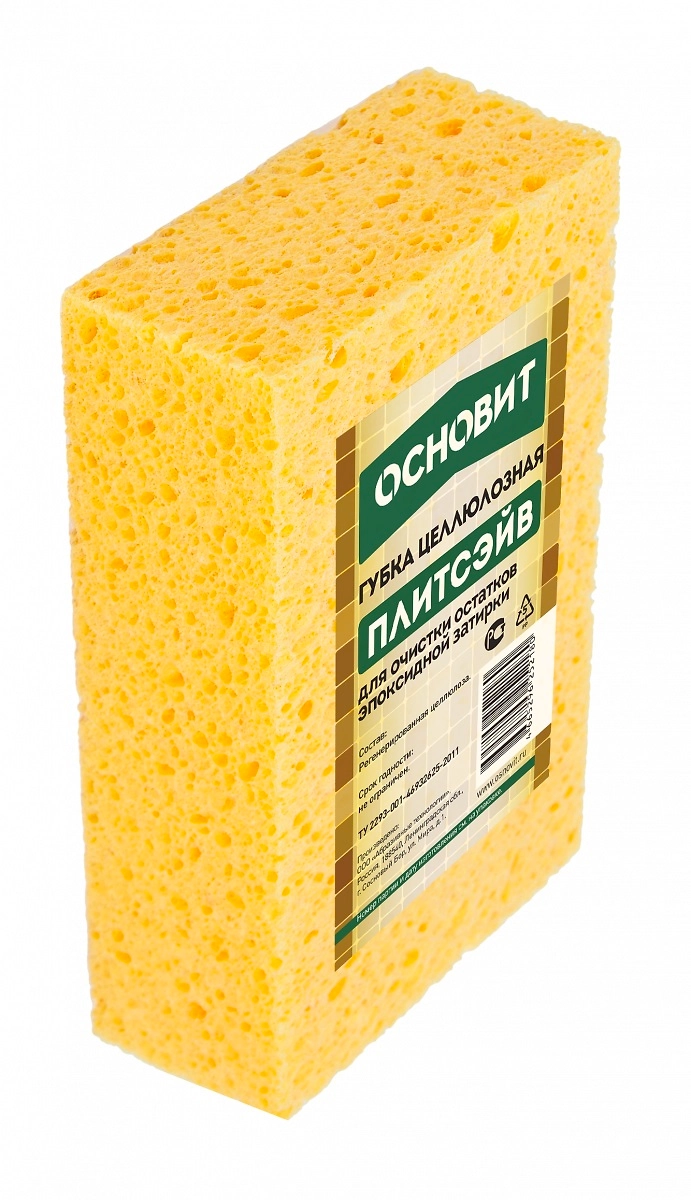 Губка для очистки эпоксидных остатков ОСНОВИТ плитсэйв 14x9,5 см 1 шт