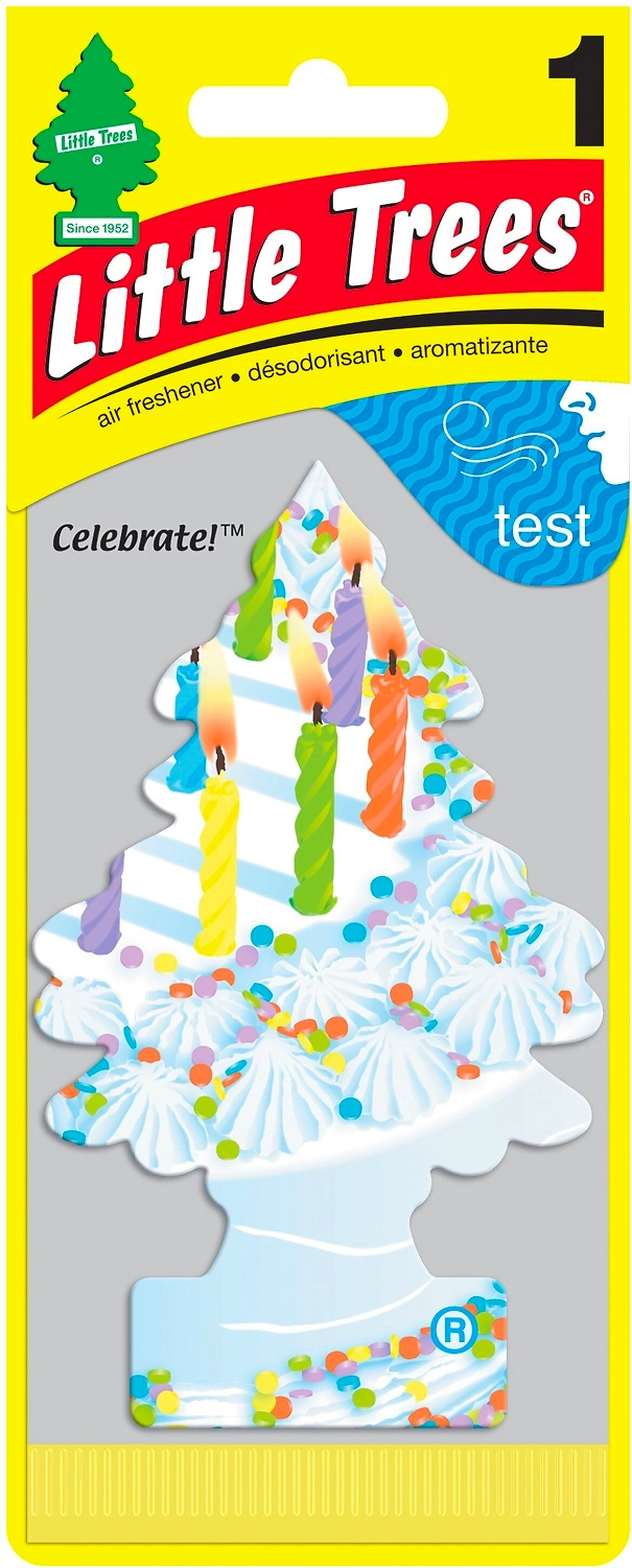 Ароматизатор автомобильный подвесной Little Trees елочка с днем рождения