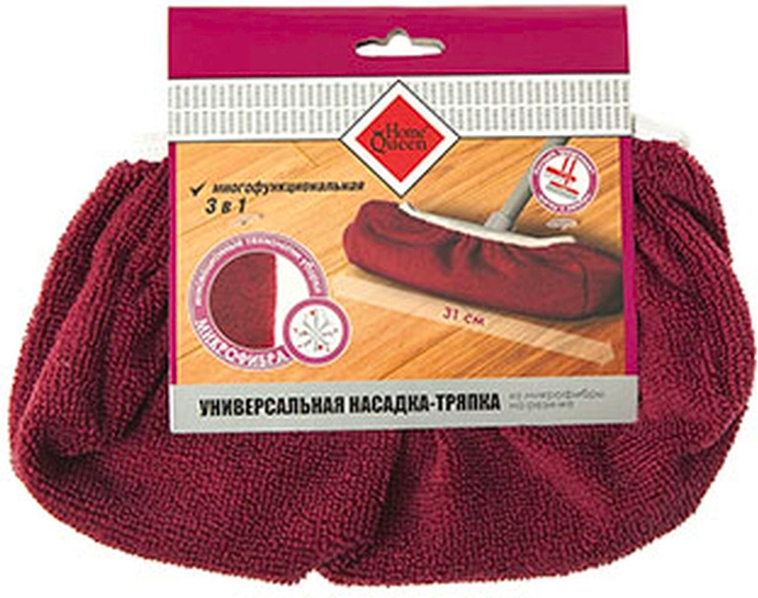 Тряпка-насадка универсальная Home Queen 31x11 см